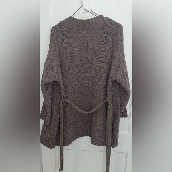 NWT - Aerie Brown/Taupe Chenille Cardigan with Waist Tie - Size: M - Picture 2 of 4